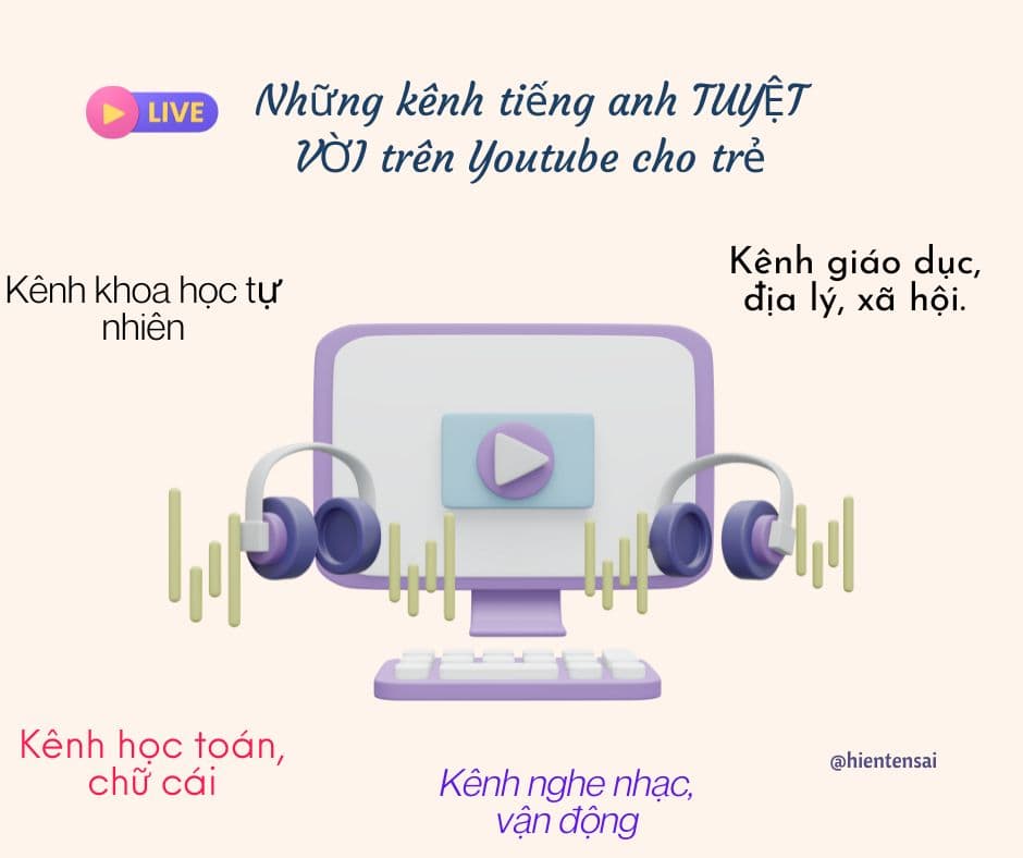 Top các kênh youtube tuyệt vời cho trẻ NGẤM Tiếng Anh